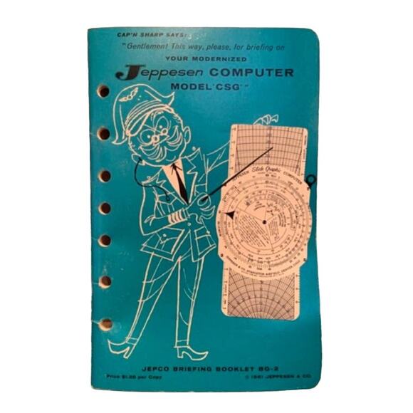 Vintage 1961 Jeppesen Computer Model Jepco Briefing Booklet Paperback Manual BG2 - Picture 1 of 5
